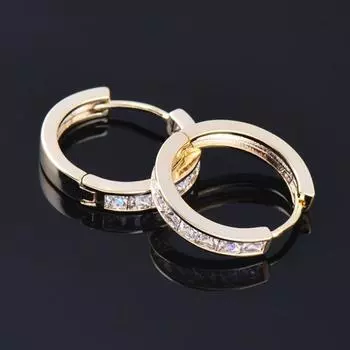 Квадратные серьги-кольца с кубическим цирконием, золотые, серебряные, круглые серьги, модные ювелирные аксессуары