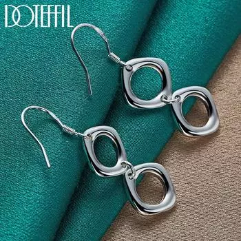 Квадратные серьги Серебряная бижутерия 4.50*1.10cm