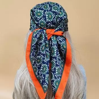 Квадратные шарфы Four Seasons для женщин, популярный солнцезащитный шелковый хиджаб, роскошный пляжный платок 70X70 см, 2023, новый стиль, дизайн, головной платок 70X70CM