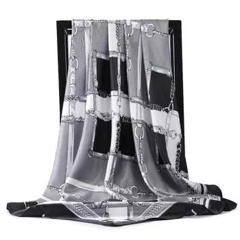 Квадратные шелковые шарфы женские платки 90*90 см атласные волосы голова хиджаб шарф женский шифоновый шаль кашне парео бандана женский 90X90cm