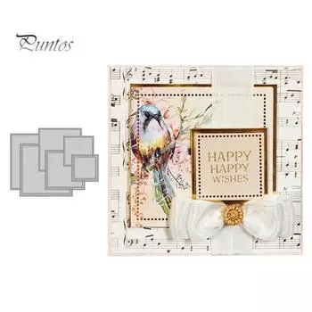 Квадратные штампы для тиснения трафарет DIY ремесло альбом для скрапбукинга карты художественный декор серебряный