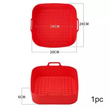 Квадратные силиконовые формы для выпечки, пищевая фритюрница, пицца, жареная курица, многоразовые аксессуары 20cm красный