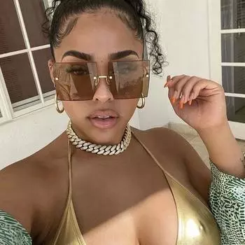 Квадратные солнцезащитные очки большого размера, женские винтажные роскошные солнцезащитные очки без оправы для женщин, большая зеркальная оправа с градиентом, металлические Oculos De Sol