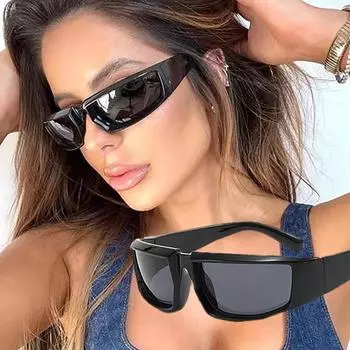 Квадратные солнцезащитные очки для активного отдыха, модные зеркальные линзы, солнцезащитные очки унисекс в стиле стимпанк, вогнутые модные очки для мужчин и женщин