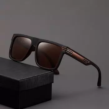 Квадратные солнцезащитные очки для мужчин, поляризационные солнцезащитные очки UV400, модные солнцезащитные очки, спортивные солнцезащитные очки для вождения, винтажные большие солнцезащитные очки с защитой от ультрафиолета