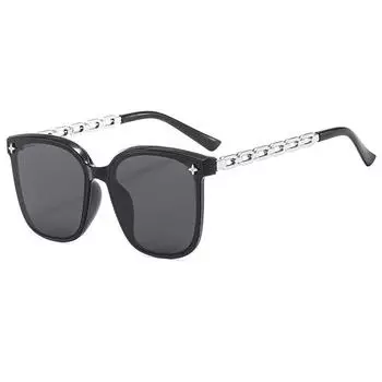 Квадратные солнцезащитные очки для женщин 2024 года, винтажная большая оправа, черные зеркальные солнцезащитные очки, затемняющие поляризационные сексуальные женские очки для путешествий Uv400 20cm серебряный