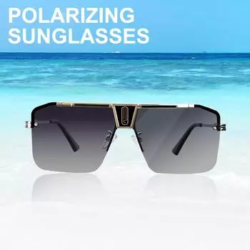 Квадратные солнцезащитные очки с градиентом для мужчин и женщин, 2024 г., модный винтажный брендовый дизайн, большие солнцезащитные очки без оправы для женщин, очки UV400 image color