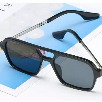 Квадратные солнцезащитные очки в маленькой оправе, женские брендовые дизайнерские модные роскошные солнцезащитные очки, женские винтажные полые леопардовые синие очки culos De Sol чёрный