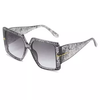 Квадратные солнцезащитные очки женские черные большие солнцезащитные очки женские ретро винтажные в большой оправе с градиентным зеркалом люнет