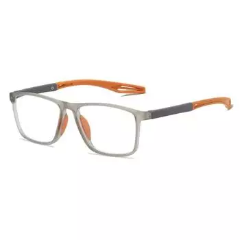 Квадратные спортивные очки для чтения, сверхлегкие очки с защитой от синего света, очки для пресбиопии, унисекс, оптические очки для дальнего видения, диоптрии 1,0 ~ 4,0 Strength 100 оранжевый