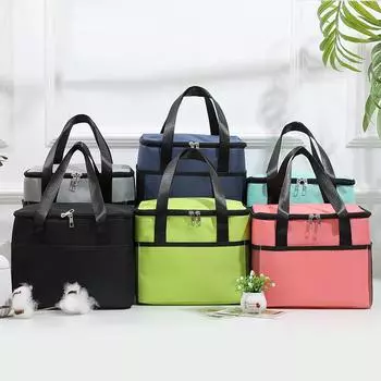 Квадратные сумки для обеда, теплоизоляция, большая емкость, мешок для льда, уличная сумка для пикника, портативная дорожная сумка для хранения, студенческий ланч-бокс, сумка