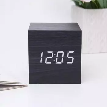 Квадратные светящиеся цифровые деревянные светодиодные часы с голосовым управлением, многофункциональные настольные электронные часы с питанием от USB/AAA, украшение для спальни