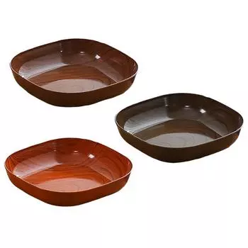 Квадратные тарелки для закусок, древесное зерно, пластик, сухофрукты, торт, блюда, кухонный органайзер для хранения, домашняя посуда, поднос для сервировки