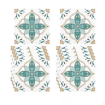 Квадратные винтажные наклейки на плитку с цветами для домашнего декора Style A
