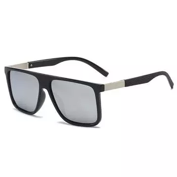 Квадратные винтажные поляризованные солнцезащитные очки для мужчин и женщин, солнцезащитные очки UV400 матовый черный