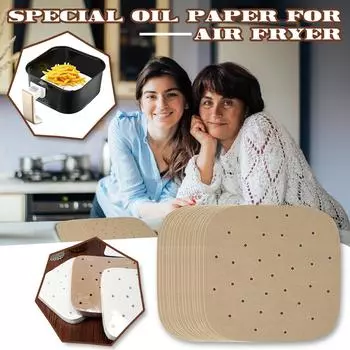 Квадратные вкладыши из пергаментной бумаги для фритюрниц, 200 шт., перфорированная пергаментная фильтровальная бумага коричневый