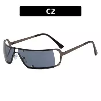 Квадратные женские солнцезащитные очки Y2K, винтажные маленькие прямоугольные линзы, женские солнцезащитные очки в стиле ретро, мужские очки в стиле ретро, очки с технологиями будущего