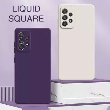 Квадратные жидкие силиконовые чехлы для Samsung Galaxy A22 A32 A42 A52 A52S A72 5G 360 защитные мягкие противоударные чехлы для телефонов Samsung A22 4G