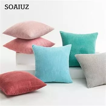 Квадратный чехол для подушки, чехол для дивана, вельветовая зимняя подушка, плюшевый бархат, домашний декор 30 x 50 чёрный