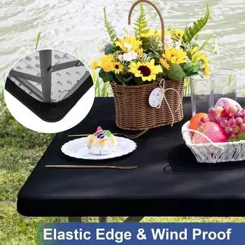 Квадратный чехол для стола, скатерть для пикника, эластичная скатерть для прямоугольных столов, эластичный моющийся чехол для патио 85x85cm