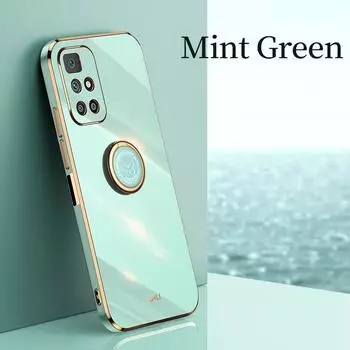 Квадратный чехол с кольцом-держателем для Samsung S23 S22 S21 S20 A13 A23 A33 A53 A73 A12 A14 A54 A32 A52/iphone 14 13 12 11/Redmi 10 9 9A 9C 9T Note 10 11 iphone 6 6s красный