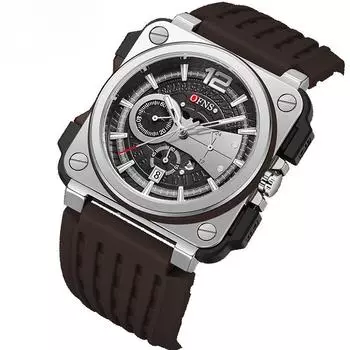 Квадратный циферблат, модные и простые полоски ногтей календарь водонепроницаемые мужские и женские кварцевые часы