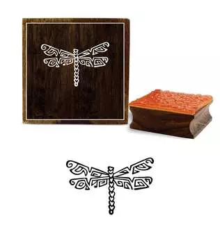 Квадратный деревянный резиновый штамп Printtoo Dragonfly Design Block Scrap-Booking-2 x 2 2 x 2 Inches коричневый