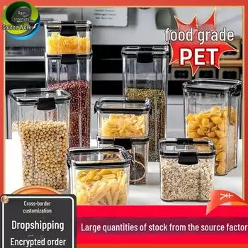 Квадратный герметичный ящик для хранения зерна - влагонепроницаемые кухонные банки для сухих продуктов