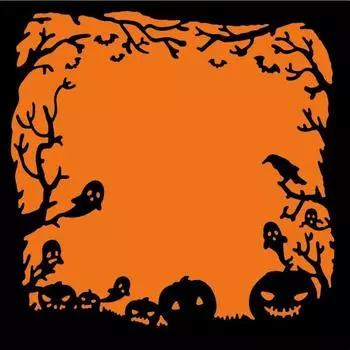 Квадратный Хэллоуин Тыква Imp Дизайн Стиль Металлические трафареты DIY Скрапбукинг Трафарет для тиснения Бумага Ремесло Шаблон альбома серебряный