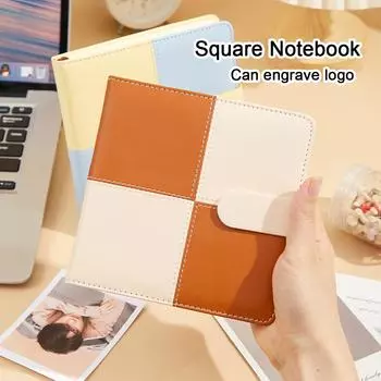 Квадратный карманный блокнот, блокнот с пряжкой, пустые внутренние страницы, кожаная книга деловых счетов, студенческие заметки, журнал путешествий
