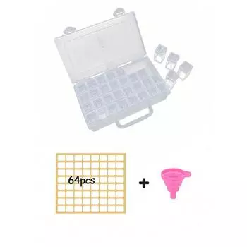 Квадратный контейнер большой емкости с 32 ячейками, классификационная этикетка с 64 ячейками для хранения бусин для алмазной живописи, подходящих для ручной алмазной живописи