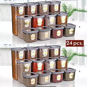 Квадратный контейнер для хранения на 24–8 шт. (0,55 литра, 1,2 литра, 1,75 литра) - Антрацитовый и белый 2 различных варианта цвета