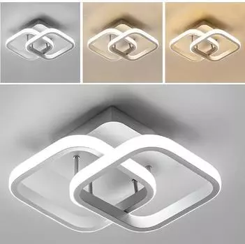 Алюминиевый потолочный светильник с квадратным крестом, 19 Вт, диаметр квадратной рамы 19 см, трехцветный светильник, 220 В