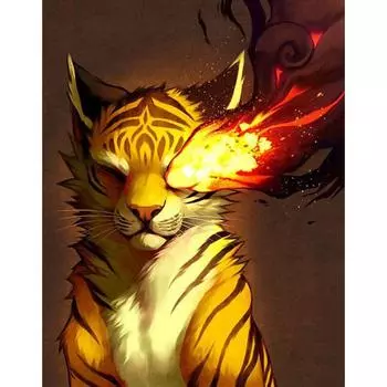 Квадратный/круглый алмаз 5D DIY Алмазная картина Тигр 3D Вышивка крестиком Вода Алмазная иллюстрация Мозаичное украшение Full Square (20X30CM)