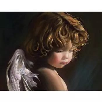 Квадратный/круглый алмаз 5D DIY алмазная живопись Ангелочек ручная 3D вышивка крестиком мозаичное украшение подарок Full Square (20X30CM)