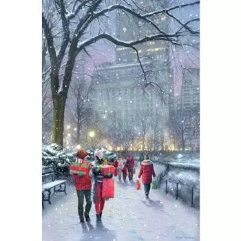 Квадратный/круглый DIY Алмазная вышивка Рождественская толпа 5D Алмазная картина Вода Алмазная мозаика Украшение Подарок Full Round 20X30CM