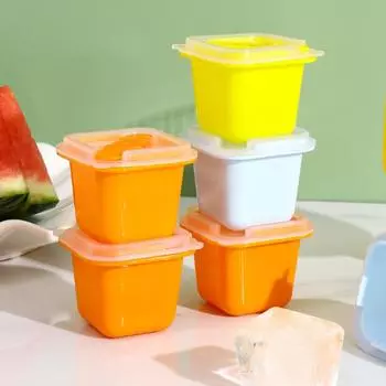 Квадратный лоток для кубиков льда PP Ice Box Креативная решетка для льда для виски, сока, кофе, напитков оранжевый