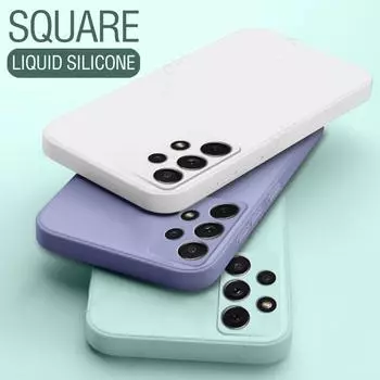 Квадратный матовый чехол из жидкого силикона для Samsung Galaxy A12 A53 A33 A13 A14 A34 A54 A02 A32 A52 A72 5G A31 A51 A71 S20 S21 FE S23 Plus, мягкий чехол для телефона Samsung A01 зелёный