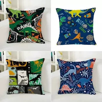 Квадратный мультфильм гостиная украшение наволочка диван украшение мультфильм динозавр принт подушка простая мода роскошь 40x40cm