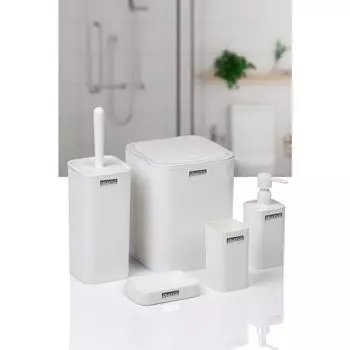 Квадратный набор для ванной комнаты Mina в белую полоску