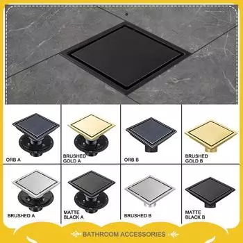 Квадратный невидимый слив из нержавеющей стали для пола, дезодорирующий фильтр для мусора, слив для душа, слив для пола, фильтр для воды, аксессуары для ванной комнаты