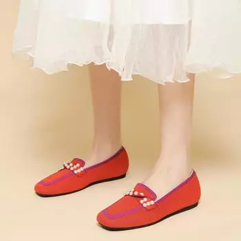 Квадратный носок неглубокий носок водонепроницаемый плоский поддон женские перламутровые вязаные мягкие туфли большого размера 34-43 34 чёрный