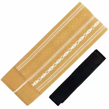 Квадратный оби-оби Сделано в Японии Презентационный узор Хлопок Юката Комплект из 2 предметов Талия для мужчин [KYOETSU] (Квадратный оби, ремень) (Золото)