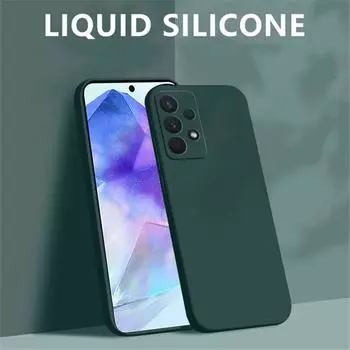Квадратный однотонный жидкий силиконовый чехол для Samsung Galaxy A05S A55 A04S A54 A53 S23 S24 Huawei P60 Redmi Note 13 iPhone 15 14 13 Pro Max ASoft Cover For Samsung Galaxy A05 темно-красного