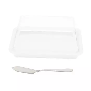 Квадратный пластиковый контейнер для хранения масла, резак для масла, сырный контейнер с прозрачной крышкой, прозрачный