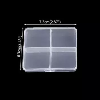 Квадратный пластиковый прозрачный ящик для хранения мелких предметов, органайзер для мелочей, чехол для ювелирных изделий, бисер, контейнер, инструменты, аксессуары 9.3*8.5*2CM