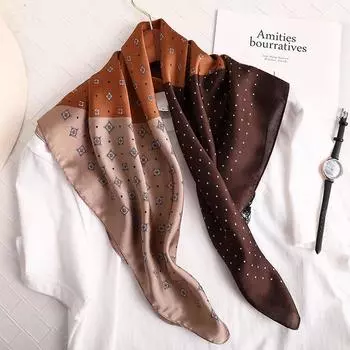 Квадратный платок с принтом пейсли, шелковые шарфы для женщин, 70*70 см, квадратная повязка на голову, маленький шарф-хиджаб для женщин 70x70cm красный