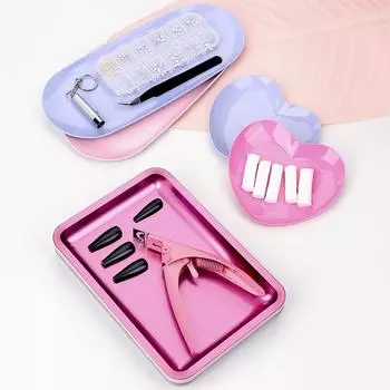 Квадратный поднос из нержавеющей стали для ювелирных изделий, инструментов для ногтей, косметики, прочный металлический органайзер для домашнего или салонного использования шампанского