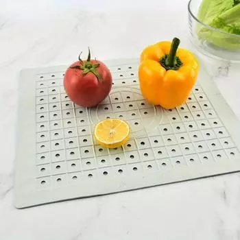 Квадратный подстаканник Сливной коврик Круглый подстаканник Сливной коврик Коврик для посуды Сливной коврик Коврик для раковины Square белый