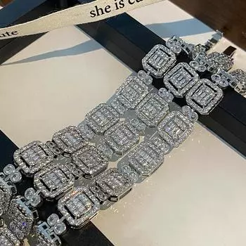 Квадратный полный бриллиантовый браслет Jiugongge унисекс на руку ювелирные изделия индивидуальные часы с пряжкой Cold Wind
